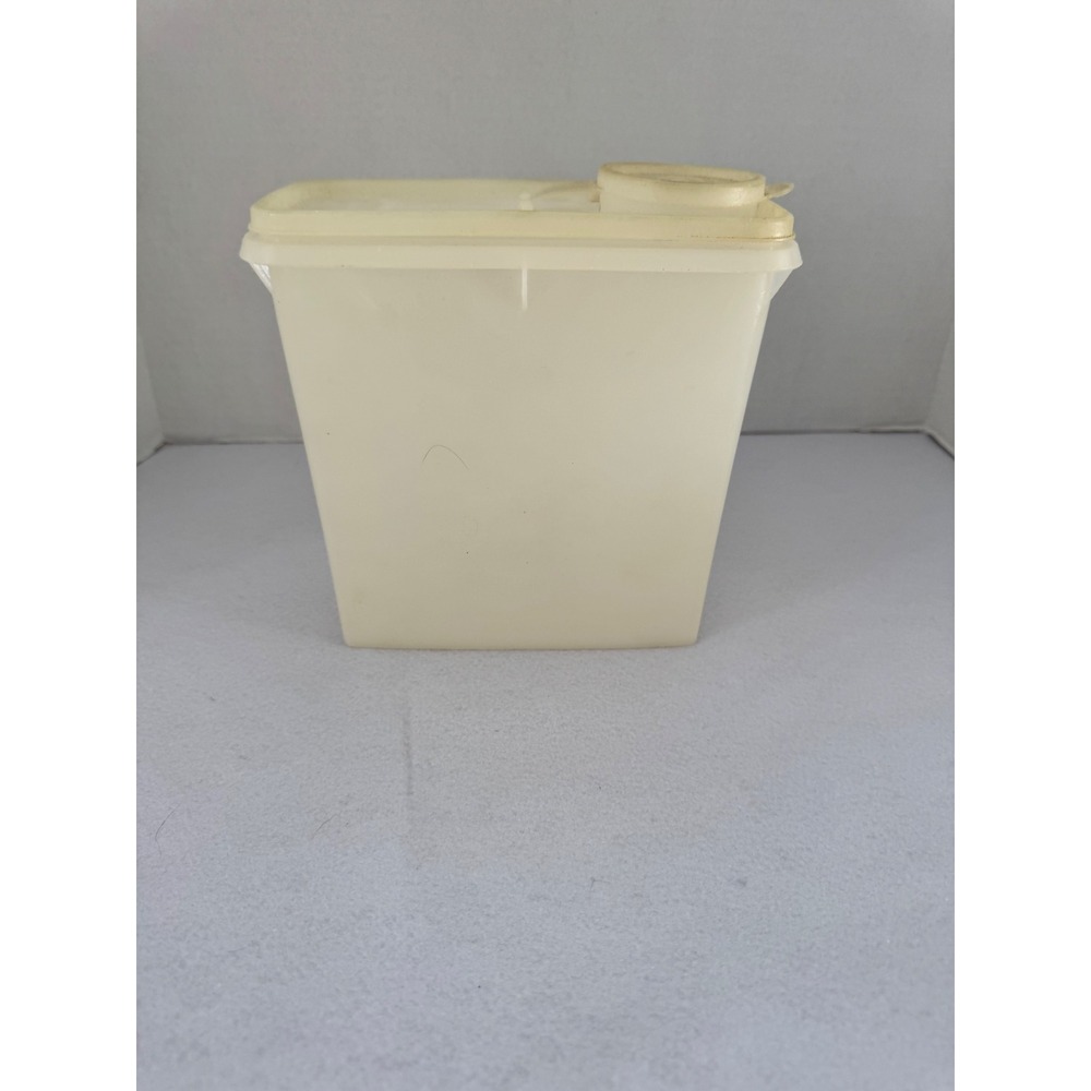 Vintage Tupperware‎ Cereal Storer Canister 469-5 Cream Flip Top Pour Spout Lid